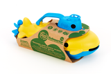 Green Toys Submarine in product's packaging (Color: yellow & blue) (Side View)