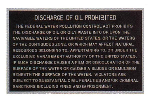 Oil Discharge Plaque